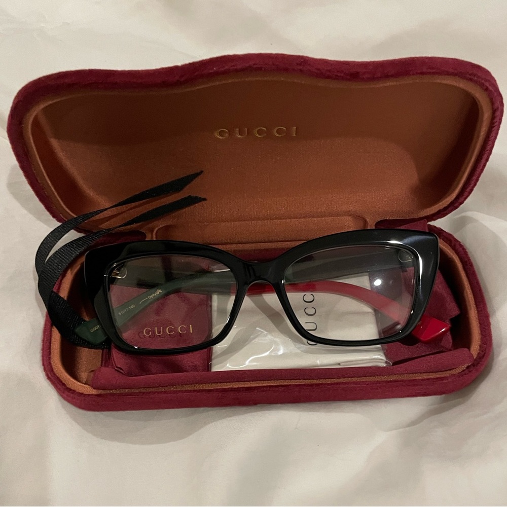Gucci GG 0165 O- 003 BLACK Eyeglasses Frames - Picture 3 of 12